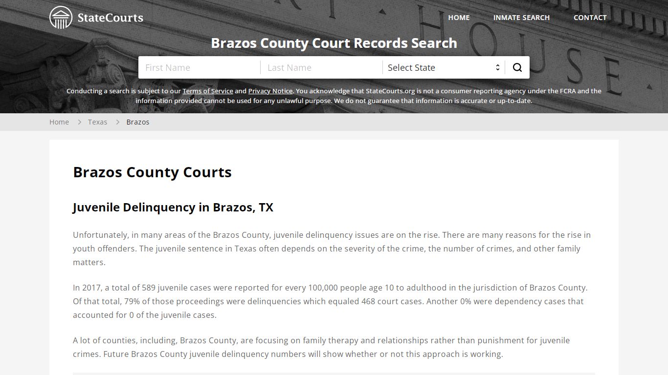 Brazos County, TX Courts - Records & Cases - StateCourts